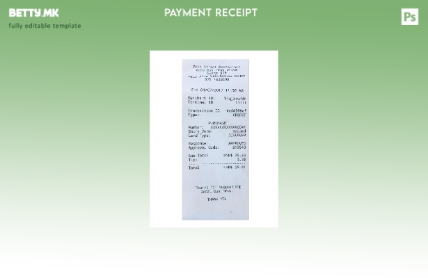 Модерен стил шаблон за проверка на плаќање во ресторанот Main Street